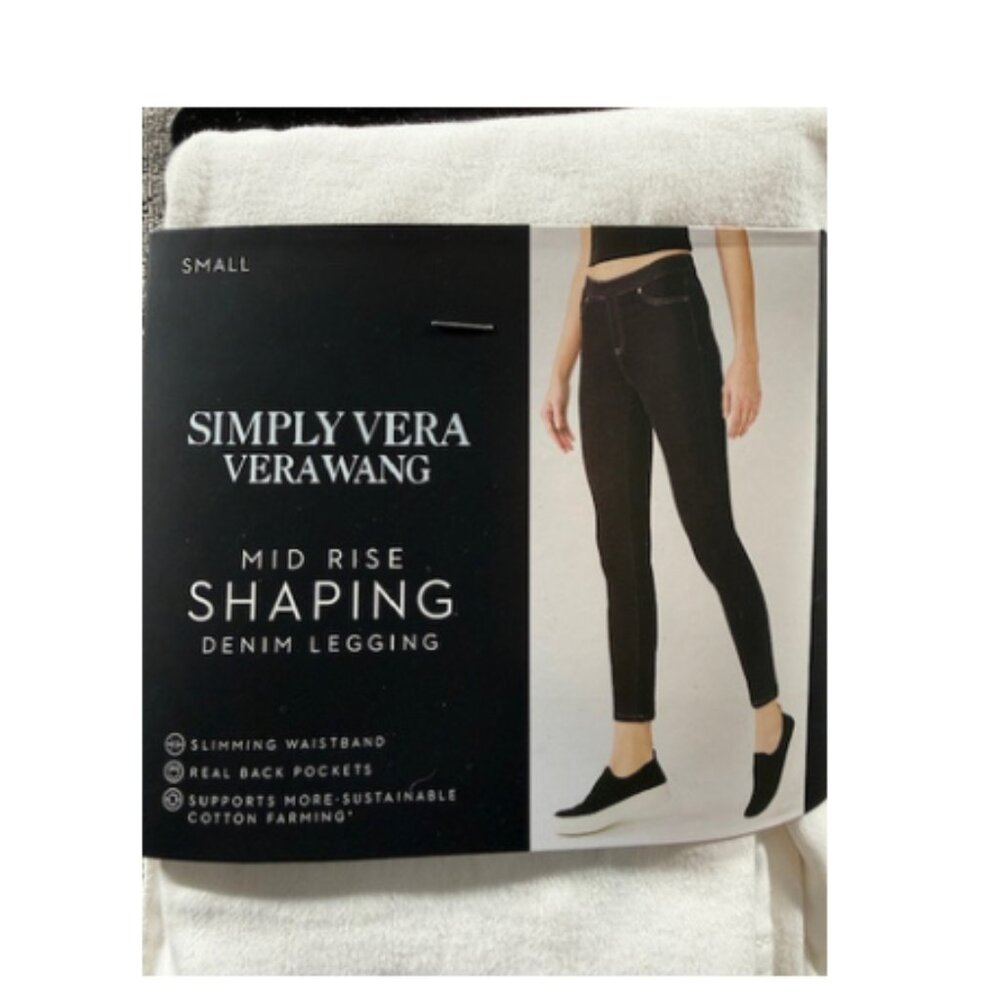 Simply Vera Shaping White Denim Leggings NWT Size Small